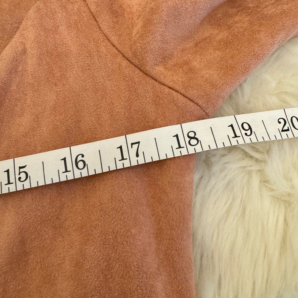 Lilian Pink Suede Deep V-Neck Dress 1X - Picture 11 of 13